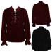 Mens Vintage Velvet Shirt Cocktail Party Renaissance Cosplay Shirt Mock Neck