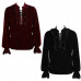 Mens Vintage Velvet Shirt Cocktail Party Renaissance Cosplay Shirt Mock Neck