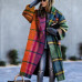 Women's Coat Floral Print Loose Autumn Winter Long Sleeve Jacket Fashion Outwear