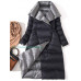 Women Double Down Long Jacket Winter Turtleneck White Duck Down Coat