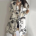 Women's Coat Floral Print Loose Autumn Winter Long Sleeve Jacket Fashion Outwear