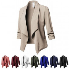 Womens Lightweight Classic Draped Open Front Blazer with Plus Size Ladies Jakcet
