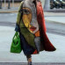 Women's Coat Floral Print Loose Autumn Winter Long Sleeve Jacket Fashion Outwear