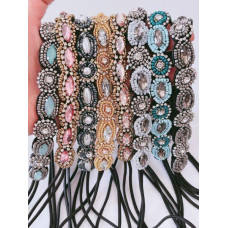 NEW Women Retro Crystal Boho Bohemia Hippie bead Elastic hair head band Headband