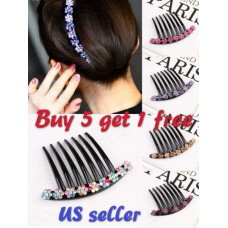 High quality 7 Tooth  Rhinestone French Twist Comb Hair Clip Hair Side Combs 