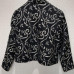 VTG Black & Silver Tapestry Reversible Cropped Jacket Blazer Women M Floral