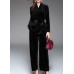 Women's Suits Belt Lady OL Coat Velvet Party Prom Leisure 2pcs Jacket Top Pants