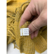 Womens Yellow Knit Tassel Shawl Pullover One Size